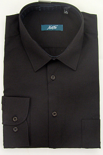 Магазин одежды для высоких людей – Рубашки с длинным рукавом - сорочка однотонная мужская хайтек, черный янтарь