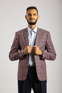 Магазин одежды для высоких людей – Пиджаки - пиджак diboni в клетку slim, терракотовый