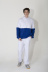 Магазин одежды для высоких людей – Костюм спортивный FSport двухцветный oversize, белый-голубой