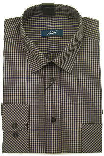 Магазин одежды для высоких людей – Рубашки с длинным рукавом - сорочка мужская хайтек в среднюю клетку, чёрный
