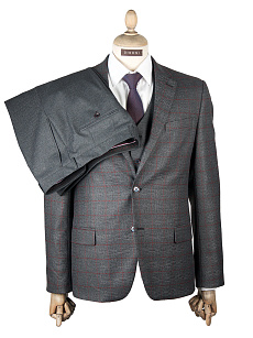 Магазин одежды для высоких людей – Костюмы деловые - костюм diboni классический тройка, серый в клетку компаньон