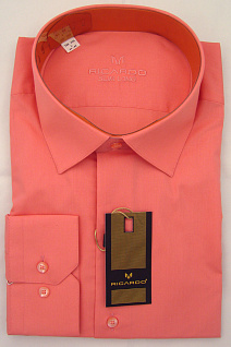 Магазин одежды для высоких людей – Рубашки с длинным рукавом - сорочка ricardo slim long однотонная, персиковая