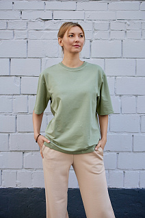 Магазин одежды для высоких людей – Спортивный стиль - футболка oversize stilidilli, оливковый