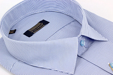 Магазин одежды для высоких людей – Рубашки с коротким рукавом - сорочка ricardo классическая к/р в мелкую клетку, голубой