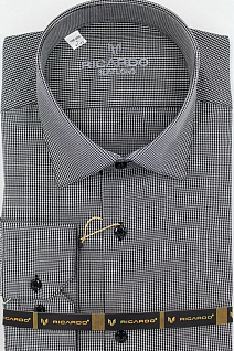 Магазин одежды для высоких людей – Рубашки с длинным рукавом - рубашка ricardo slim long в микроклетку, чёрный