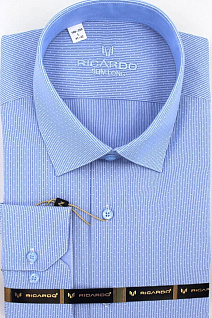 Магазин одежды для высоких людей – Рубашки с длинным рукавом - сорочка ricardo slim long узор цепь, темно-голубой