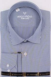 Магазин одежды для высоких людей – Рубашки с длинным рукавом - сорочка ricardo slim long узор цепь, синий