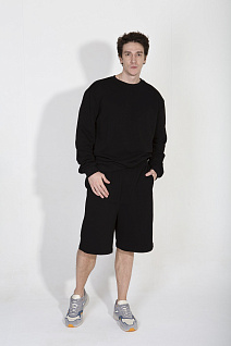 Магазин одежды для высоких людей – Спортивные костюмы - костюм мужской fsport oversize шорты+свитшот, чёрный