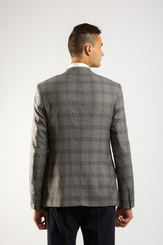 Магазин одежды для высоких людей – Пиджак Diboni Slim Fit, светло-серый в клетку