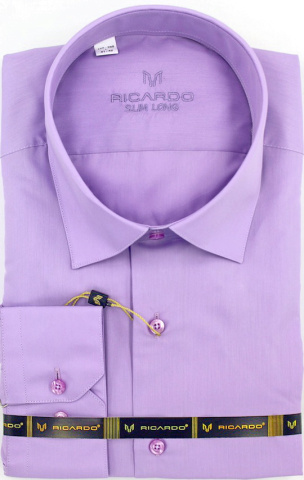 Магазин одежды для высоких людей – Сорочка RICARDO Slim Long однотонная, сиреневый