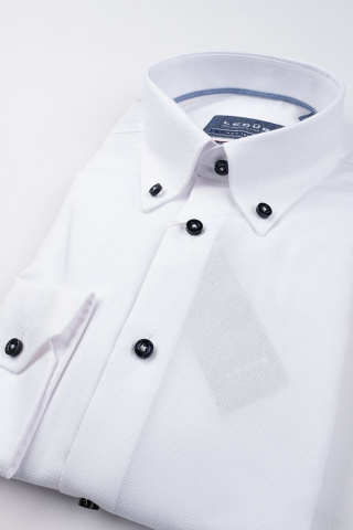 Магазин одежды для высоких людей – Рубашка Ledub slim fit однотонная, белый