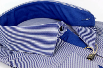 Магазин одежды для высоких людей – Рубашка Ricardo Slim Long тонкая полоска, небесно синий