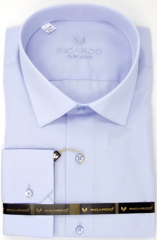 Магазин одежды для высоких людей – Сорочка RICARDO SlimLong однотонная, бледно-голубой