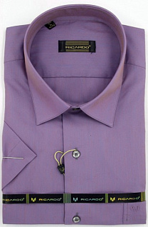 Магазин одежды для высоких людей – Рубашки с коротким рукавом - сорочка ricardo slim long к/р однотонная, меланж