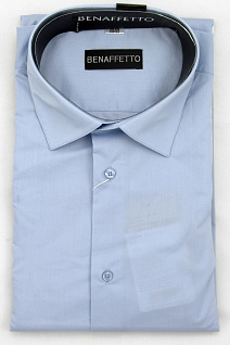 Магазин одежды для высоких людей – Рубашки с длинным рукавом - сорочка приталенная смесовая slim fit benaffetto, темно-голубой