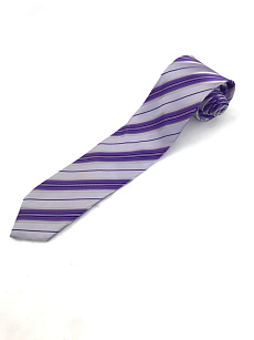 Магазин одежды для высоких людей – Аксессуары - галстук ricardo классический в полоску, сиреневый-белый
