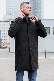 Магазин одежды для высоких людей – Пальто, плащи - пальто с подстежкой taller kingston, чёрный